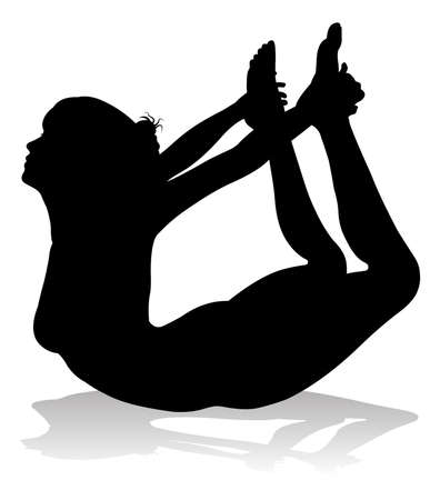 Yoga Pilates Pose Woman Silhouetteのイラスト素材