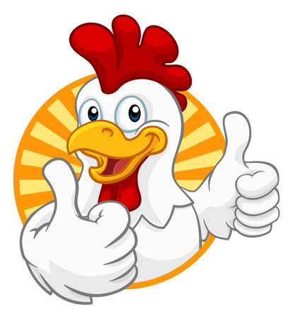 Chicken Cartoon Rooster Cockerel Characterのイラスト素材
