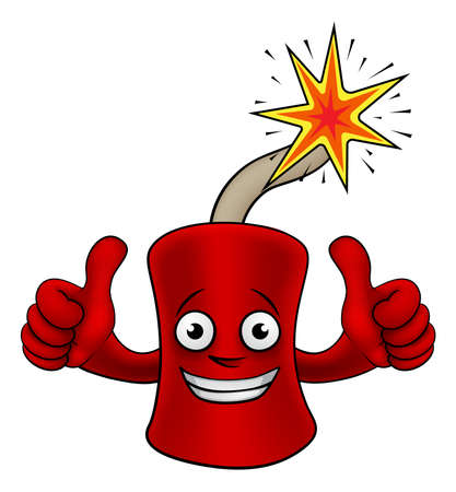 Firecracker Dynamite Cartoon Firework Mascotのイラスト素材