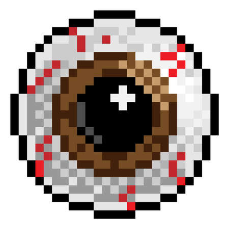 Halloween Eyeball Pixel Art Game Iconのイラスト素材