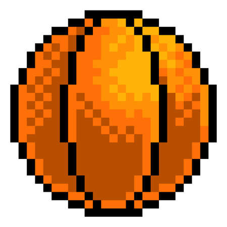 Basketball Ball Pixel Art Sports Game Iconのイラスト素材