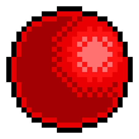 Red Rubber Ball Pixel Art Eight Bit Game Iconのイラスト素材