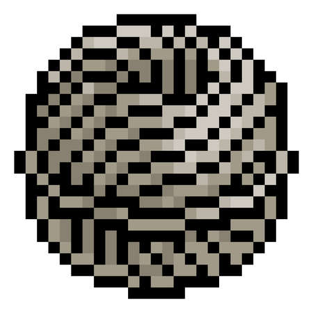 Ball of Twine String Pixel Art Eight Bit Game Iconのイラスト素材