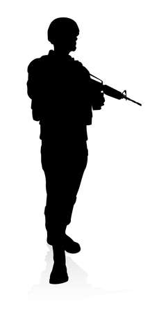 Soldier High Quality Silhouetteのイラスト素材