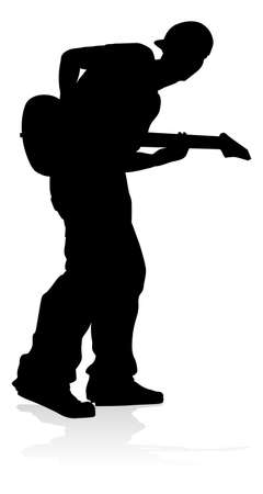 Musician Guitarist Silhouetteのイラスト素材