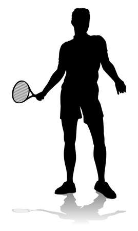 Tennis Silhouette Sport Player Manのイラスト素材