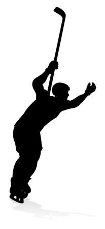 Ice Hockey Player Sports Silhouetteのイラスト素材