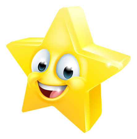 Star Happy Emoticon Cartoon Faceのイラスト素材