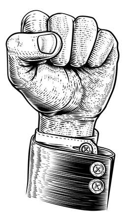 Business Fist in the Air Propaganda Poster Styleのイラスト素材