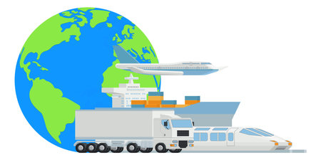 Logistic Transport Cargo World Globe Designのイラスト素材