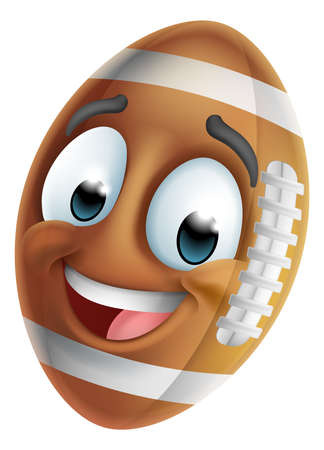 American Football Ball Emoticon Emoji Cartoon Iconのイラスト素材