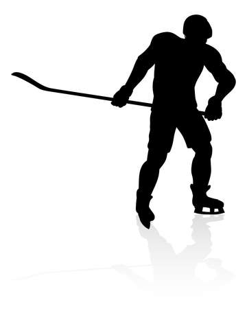 Ice Hockey Player Silhouetteのイラスト素材