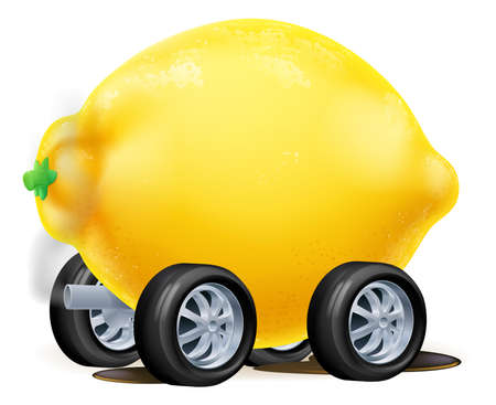Cartoon Car Lemon Illustrationのイラスト素材