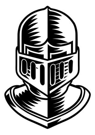 Knight Helmet Armor Helm Medieval Vintage Woodcutのイラスト素材