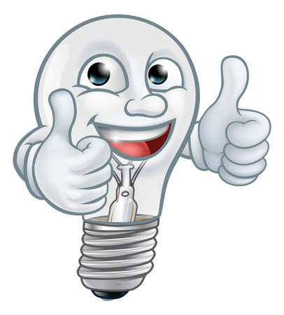 Light Bulb Cartoon Character Lightbulb Mascotのイラスト素材