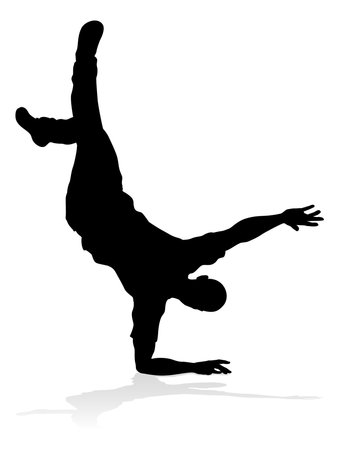 Street Dance Dancer Silhouetteのイラスト素材