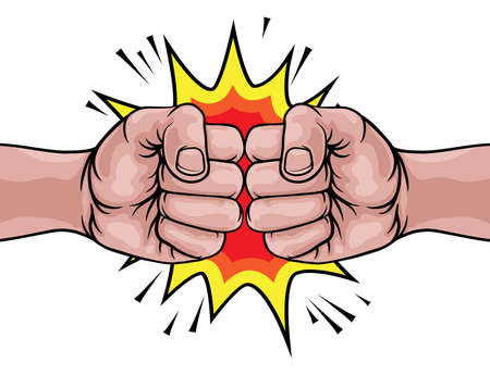 Fist Bump Punch Fists Boxing Cartoon Explosionのイラスト素材