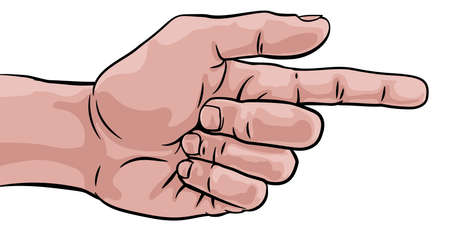 Hand Pointing Finger Comic Book Pop Art Cartoonのイラスト素材