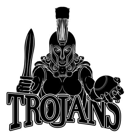 Spartan Trojan Gladiator Baseball Warrior Womanのイラスト素材