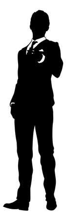 Business Man In Suit Silhouette Personのイラスト素材