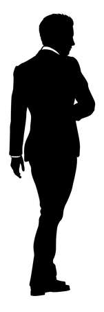 Business Man In Suit Silhouette Personのイラスト素材
