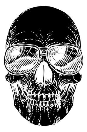 Skull Cool Sunglasses Skeleton in Shadesのイラスト素材