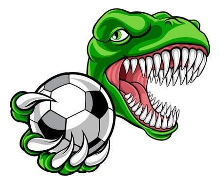 Dinosaur Soccer Football Player Sports Mascotのイラスト素材