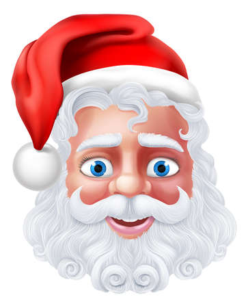 Santa Claus Father Christmas Cartoon Faceのイラスト素材