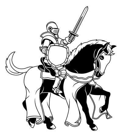 Knight in Armour Warrior On Horse Medieval Joustのイラスト素材