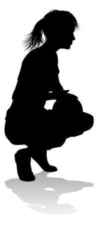 Female Soccer Football Player Woman Silhouetteのイラスト素材