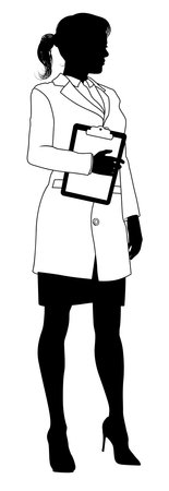 Scientist Female Engineer Woman Silhouette Personのイラスト素材
