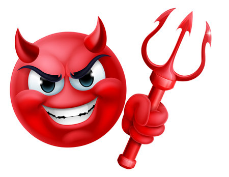 Devil Emoji Emoticon Man Face Cartoon Icon Mascotのイラスト素材