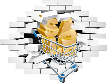 Sale Shopping Cart Breaking Wallのイラスト素材