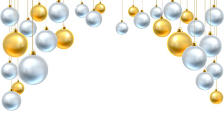 Christmas Background Gold Silver Balls Baublesのイラスト素材