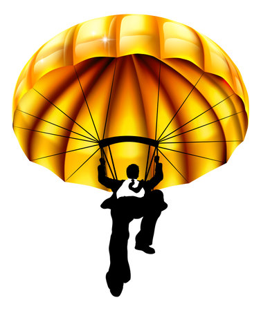 Parachute Businessman Man Silhouette Sky Divingのイラスト素材