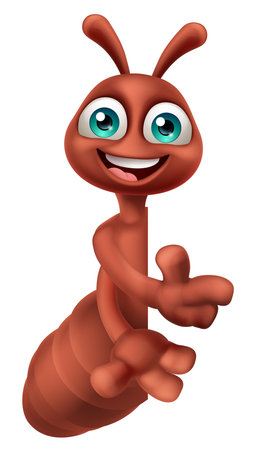 Ant Insect Bug Cute Cartoon Character Mascotのイラスト素材