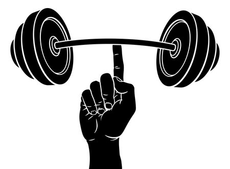 Weightlifting Hand Finger Holding Barbell Conceptのイラスト素材