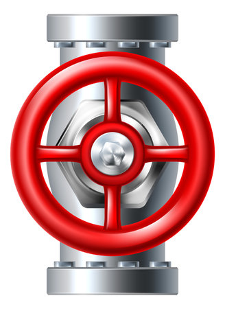 Pipe Wheel Industrial Pipeline Valve Iconのイラスト素材