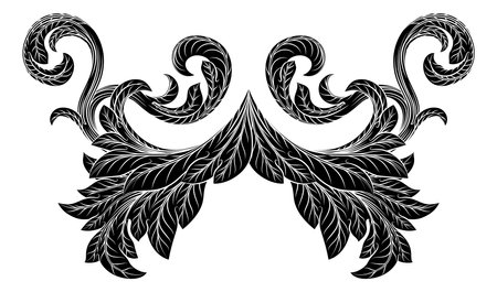 Filigree Heraldry Floral Baroque Design Elementのイラスト素材