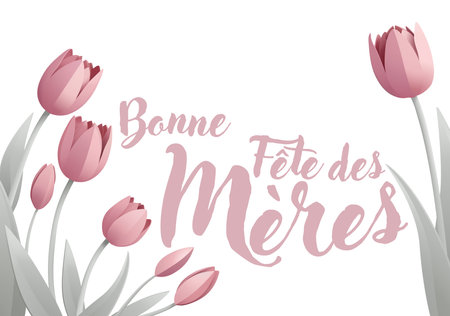 Mothers Day French Bonne Fete Des Meres Designのイラスト素材