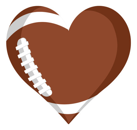 American Football Ball Heart Shape Conceptのイラスト素材