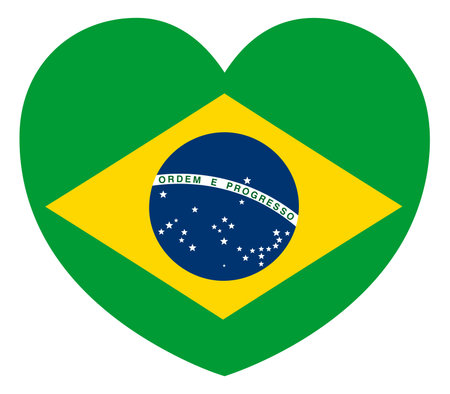 Brazil Brazillian Flag Heart Conceptのイラスト素材