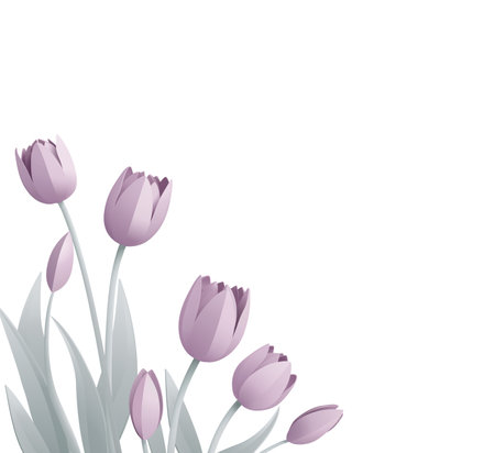 Paper Craft Cut Origami Floral Tulip Flowersのイラスト素材
