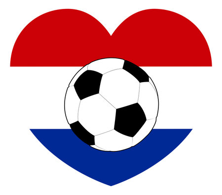 Netherlands Dutch Flag Soccer Football Heartのイラスト素材