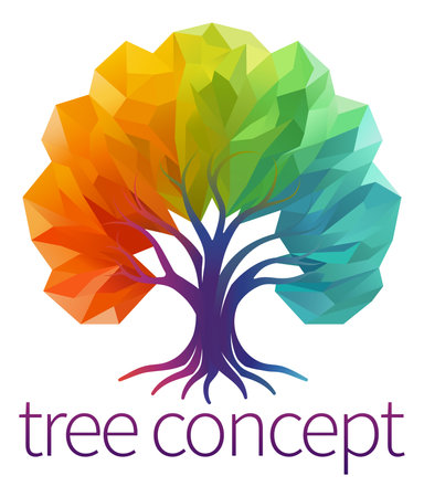 Rainbow Tree Abstract Stylised Concept Design Iconのイラスト素材