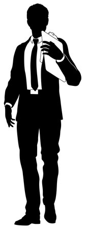 Business People Man With Clipboard Silhouetteのイラスト素材