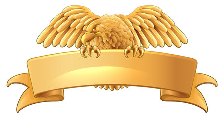 Eagle Scroll Symbol Crest Banner Parchment Designのイラスト素材