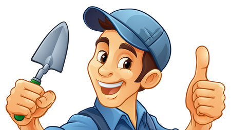 Bricklayer Mascot Tool Mason Construction Mascotのイラスト素材