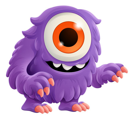 Monster Alien Cute Cartoon Funny Character Mascotのイラスト素材