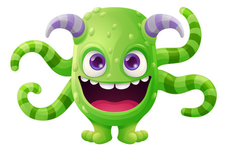 Monster Alien Cute Cartoon Funny Character Mascotのイラスト素材